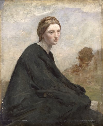 The Brooding Girl, c.1857 by Jean Baptiste Camille Corot